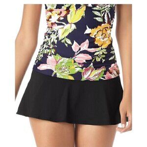 Anne Cole Solid Soft Band Rock Swim Skirt Small